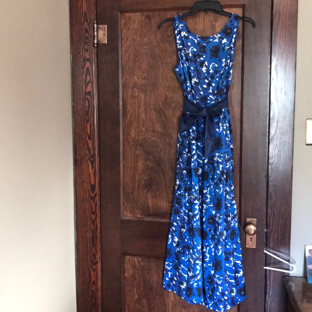 Blue floral maxi dress